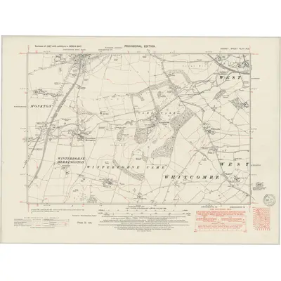 1947 Map of Dorset XLVII.NE, 1949 Print