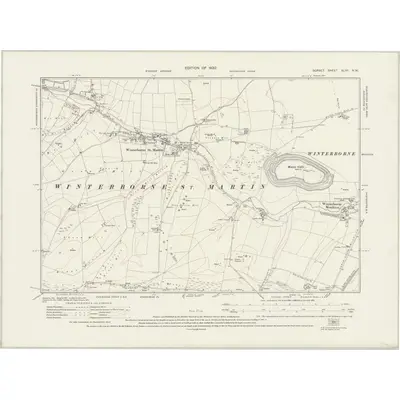 1927 Map of Dorset XLVII.NW, 1930 Print