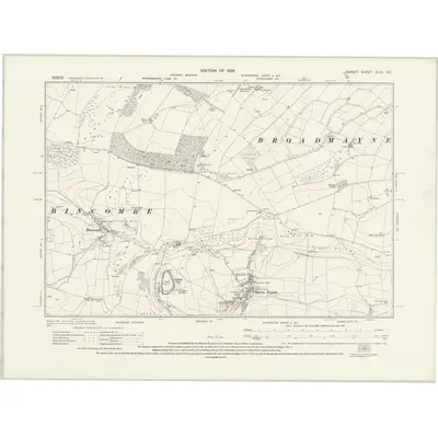 1927 Map of Dorset XLVII.SE, 1929 Print