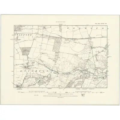 1886 Map of Dorset XLVIII.NW, 1888 Print