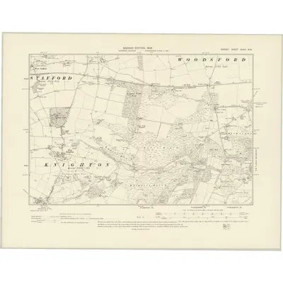 1901 Map of Dorset XLVIII.NW, 1903 Print