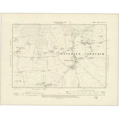 1900 Map of Dorset XLVIII.SE, 1902 Print