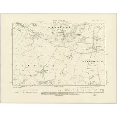 1900 Map of Dorset XLVIII.SW, 1903 Print