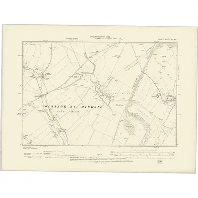 1900 Map of Dorset XV.NE, 1902 Print