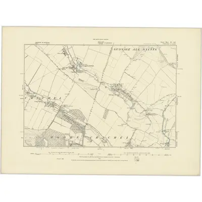 1886 Map of Dorset XV.SE, 1887 Print