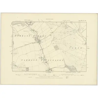 1886 Map of Dorset XV.SW, 1887 Print