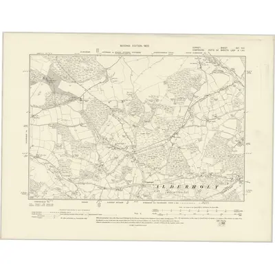 1900 Map of Dorset XVI.NE, 1902 Print