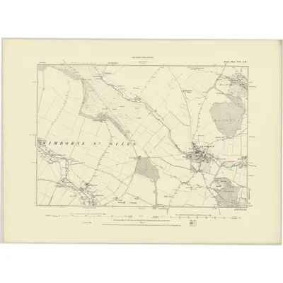 1886 Map of Dorset XVI.NW, 1887 Print