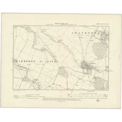1900 Map of Dorset XVI.NW, 1902 Print