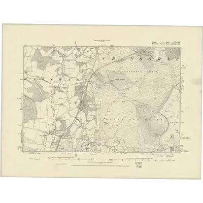 1870 Map of Dorset XVI.SE, 1887 Print