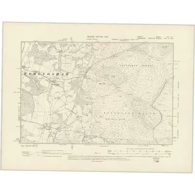 1900 Map of Dorset XVI.SE, 1902 Print