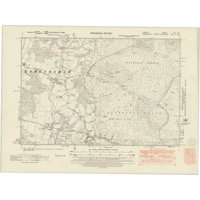 1938 Map of Dorset XVI.SE, 1950 Print
