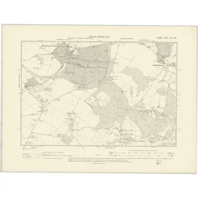 1900 Map of Dorset XVI.SW, 1902 Print