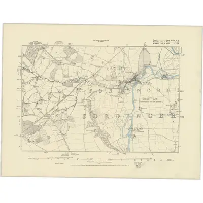 1870 Map of Dorset XVII.NW, 1887 Print