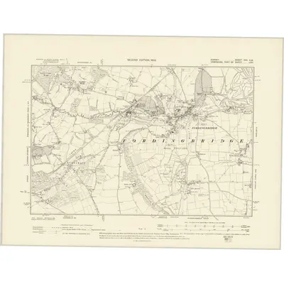1900 Map of Dorset XVII.NW, 1902 Print