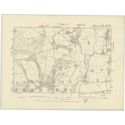 1870 Map of Dorset XVII.SW, 1887 Print