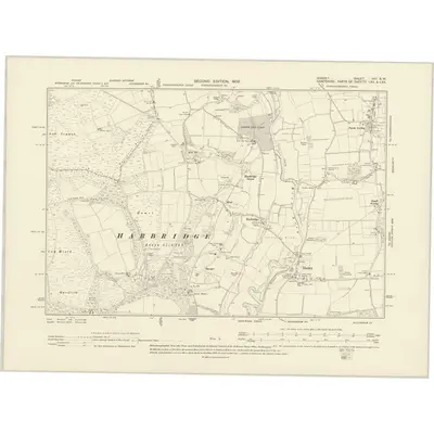 1900 Map of Dorset XVII.SW, 1902 Print