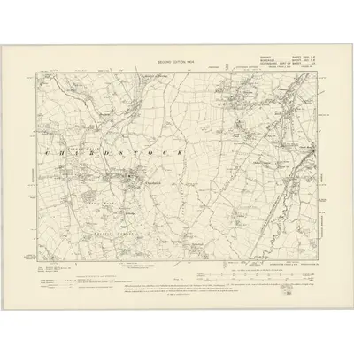 1901 Map of Dorset XVIII.SE, 1904 Print