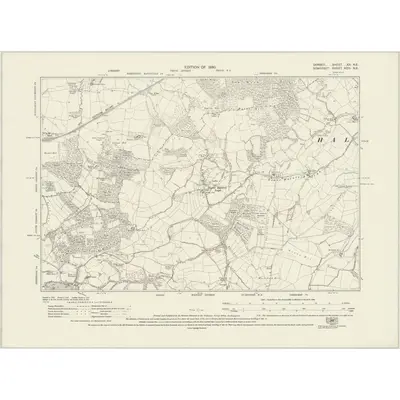 1928 Map of Dorset XX.NE, 1930 Print
