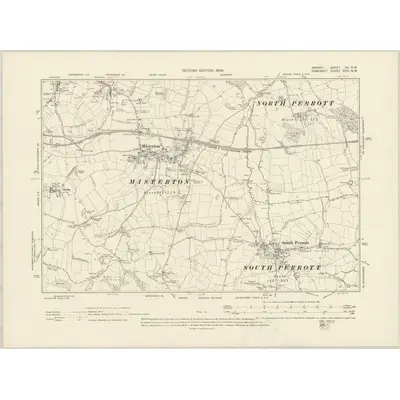 1901 Map of Dorset XX.NW, 1904 Print