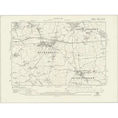 1928 Map of Dorset XX.NW, 1930 Print