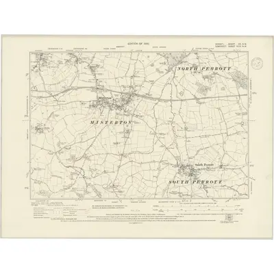 1928 Map of Dorset XX.NW, 1937 Print