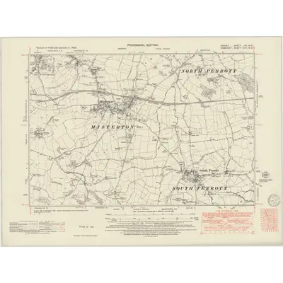 1938 Map of Dorset XX.NW, 1949 Print
