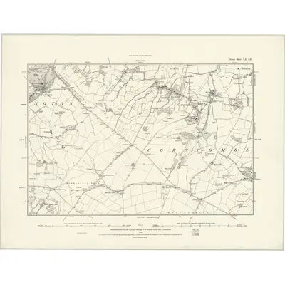 1886 Map of Dorset XX.SE, 1888 Print