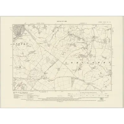 1928 Map of Dorset XX.SE, 1930 Print