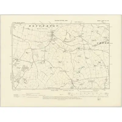 1901 Map of Dorset XX.SW, 1904 Print
