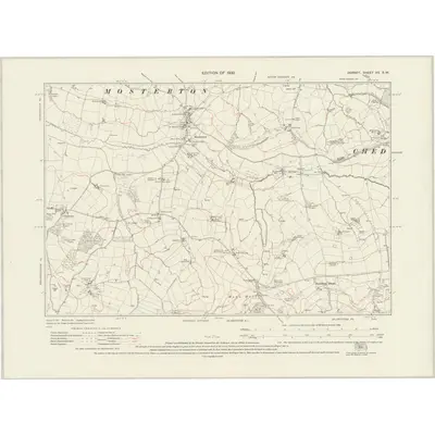 1928 Map of Dorset XX.SW, 1930 Print