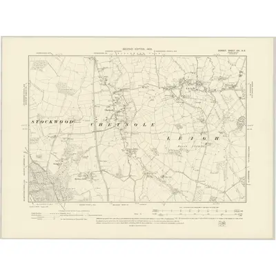 1901 Map of Dorset XXI.NE, 1903 Print