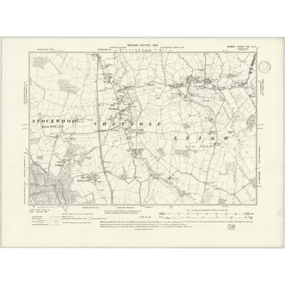1901 Map of Dorset XXI.NE, 1937 Print