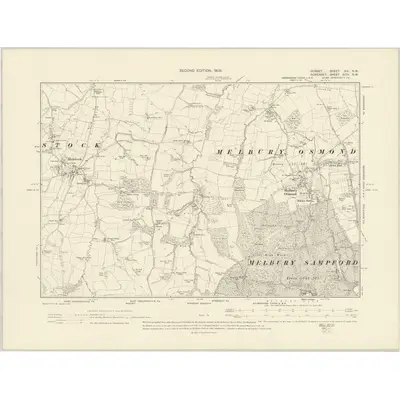 1901 Map of Dorset XXI.NW, 1903 Print
