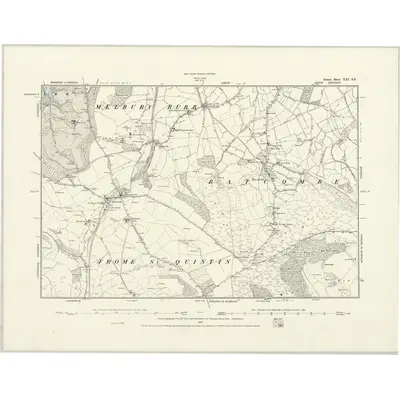 1887 Map of Dorset XXI.SE, 1888 Print