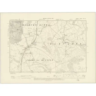 1901 Map of Dorset XXI.SE, 1903 Print
