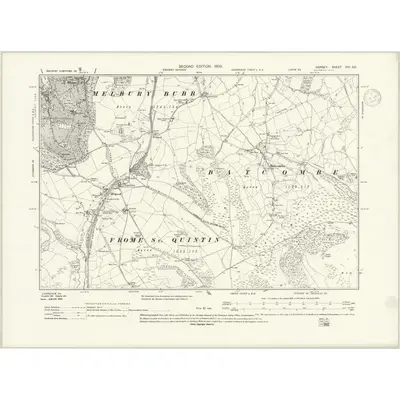 1901 Map of Dorset XXI.SE, 1937 Print