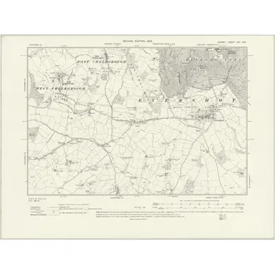 1901 Map of Dorset XXI.SW, 1931 Print