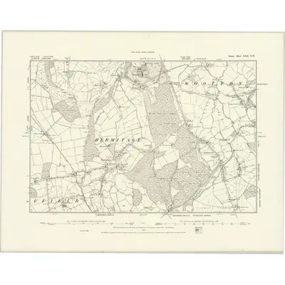 1887 Map of Dorset XXII.NW, 1888 Print