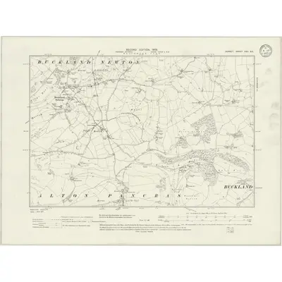 1901 Map of Dorset XXII.SE, 1933 Print