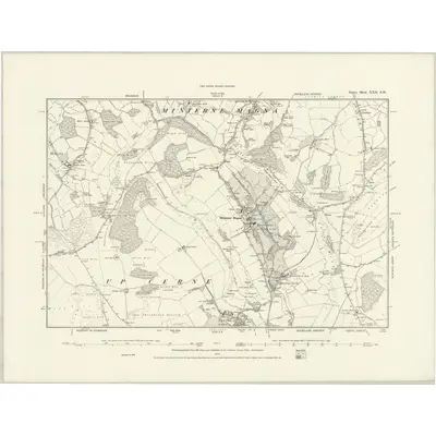 1887 Map of Dorset XXII.SW, 1888 Print