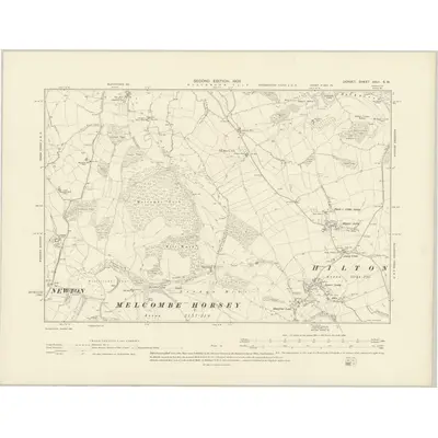 1900 Map of Dorset XXIII.SW, 1902 Print