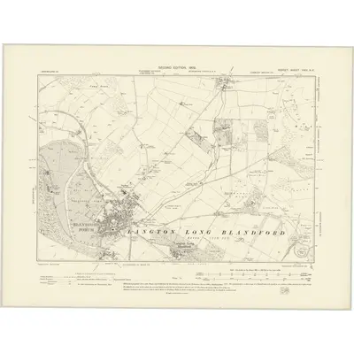 1900 Map of Dorset XXIV.NE, 1902 Print