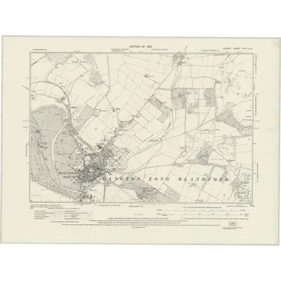 1928 Map of Dorset XXIV.NE, 1929 Print