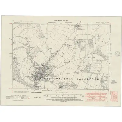 1938 Map of Dorset XXIV.NE, 1947 Print