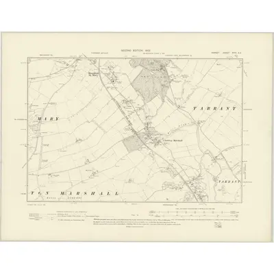 1900 Map of Dorset XXIV.SE, 1902 Print