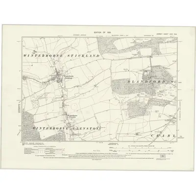 1928 Map of Dorset XXIV.SW, 1929 Print