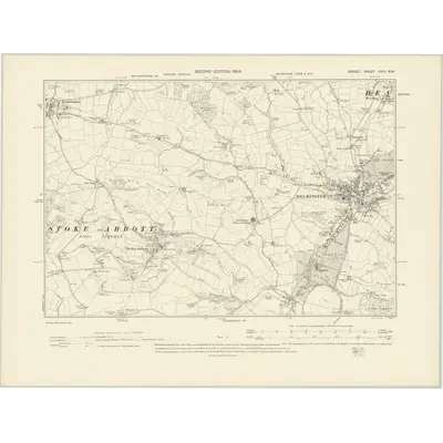 1901 Map of Dorset XXIX.NW, 1904 Print