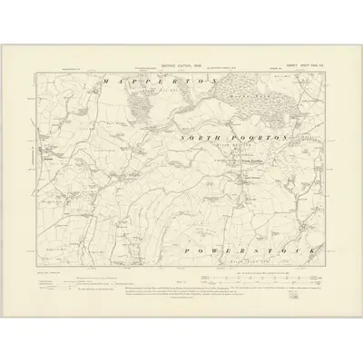 1901 Map of Dorset XXIX.SE, 1904 Print