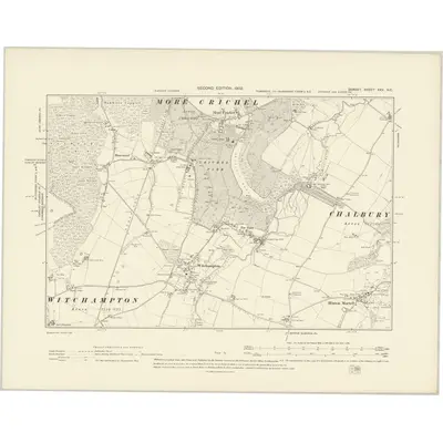 1900 Map of Dorset XXV.NE, 1902 Print